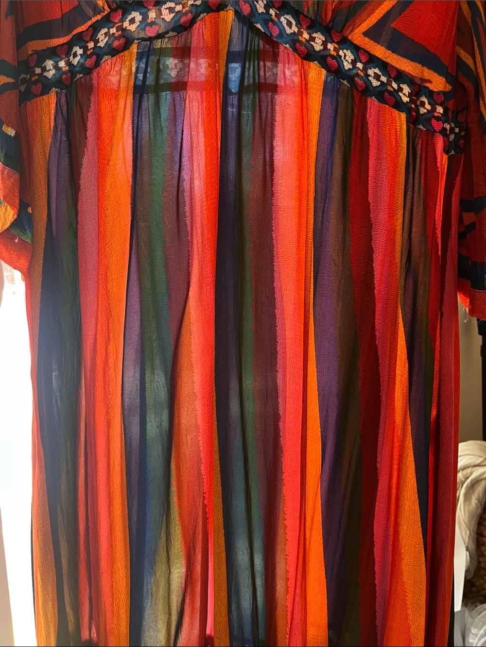 Farm Rio Bright Red & Multicolor Bohemian V-Neck Maxi Dress - Picture 7 of 15